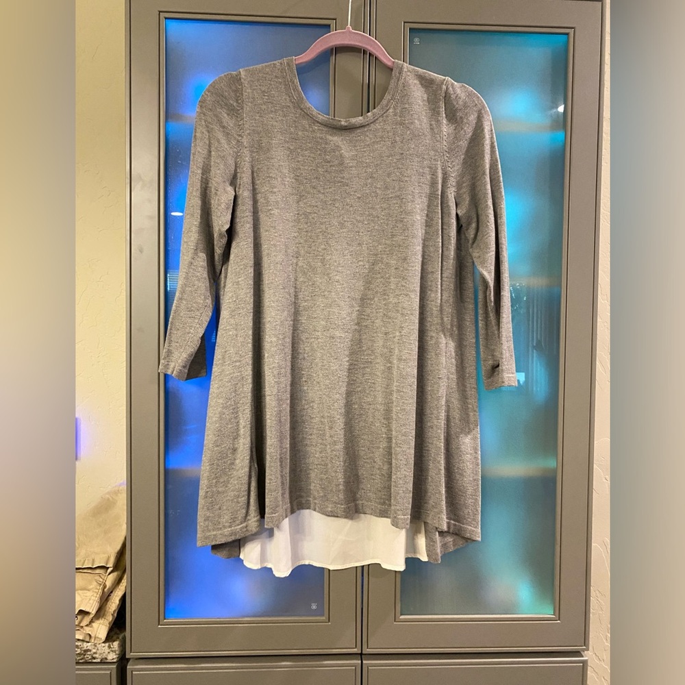 Loft Maternity Mixed Media Sweater with Bow Back